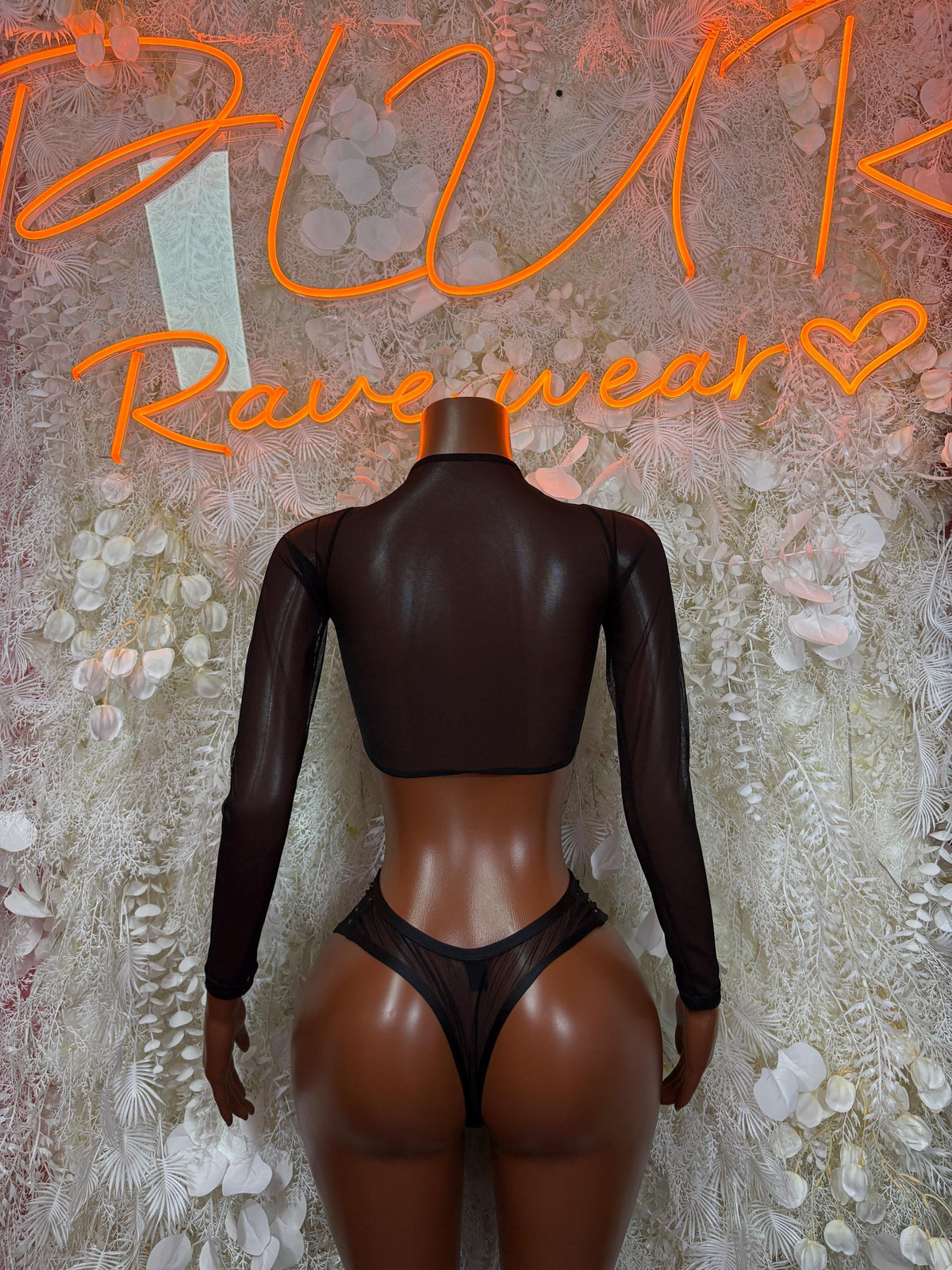 Ravewear Black Two Piece Set Festival Outfit Clubwear Bartender Outfit - image 2
