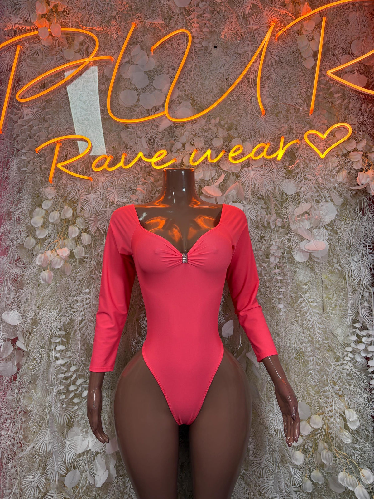 Bartender Outfit - Coral Bodysuit Exotic Dancewear for Performers, Raves, & Bottlegirls