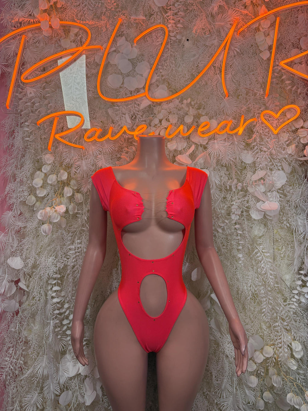 Bartender Outfit - Coral Bodysuit Exotic Dancewear for Performers, Raves, & Bottlegirls
