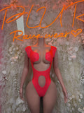 Bartender Outfit - Coral Bodysuit Exotic Dancewear for Performers, Raves, & Bottlegirls
