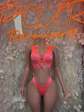 Bottlegirl Outfit - Coral Bodysuit Exotic Dancewear for Performers, Raves, & Bottlegirls