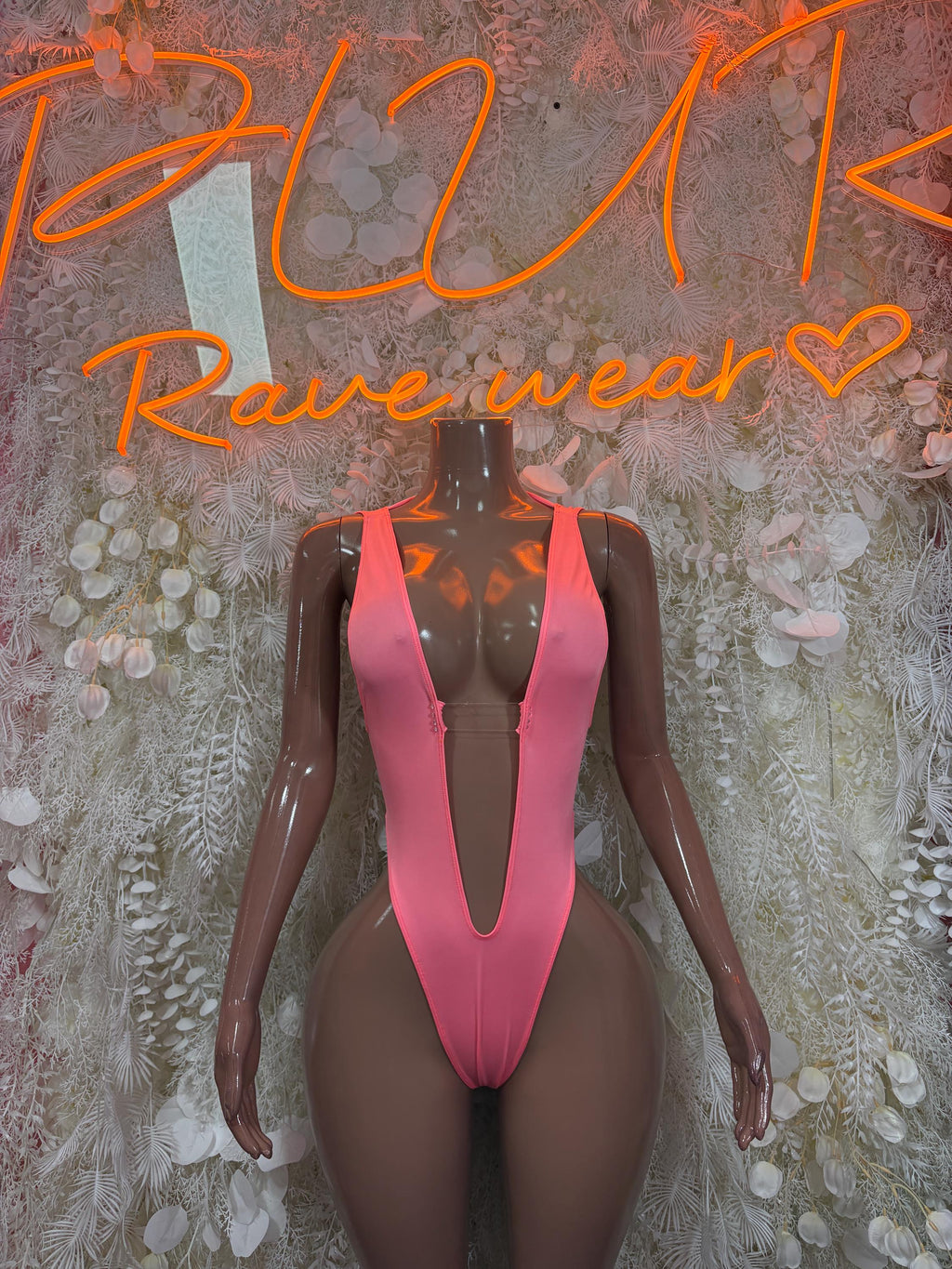 Bottlegirl Outfit - Coral Bodysuit Exotic Dancewear for Performers, Raves, & Bottlegirls