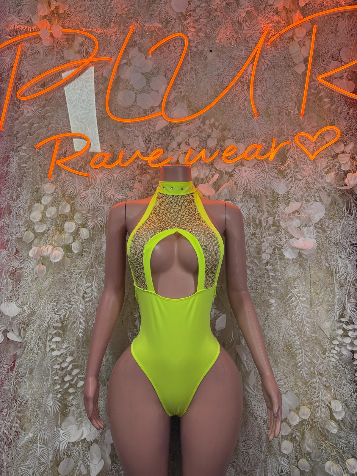 Ravewear One-Piece Bodysuit - Neon Green | Exotic Dancewear for Performers, Raves, & Festival Clothing