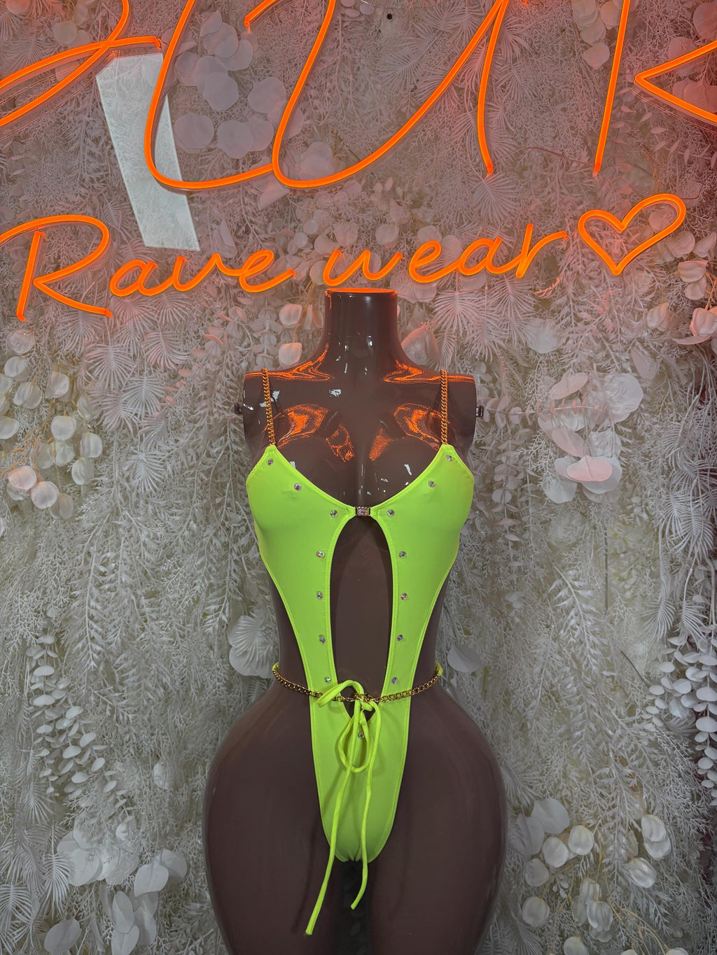 Rave Bodysuit One-Piece Bodysuit - Neon Green | Exotic Dancewear for Performers, Raves, & Festival Clothing