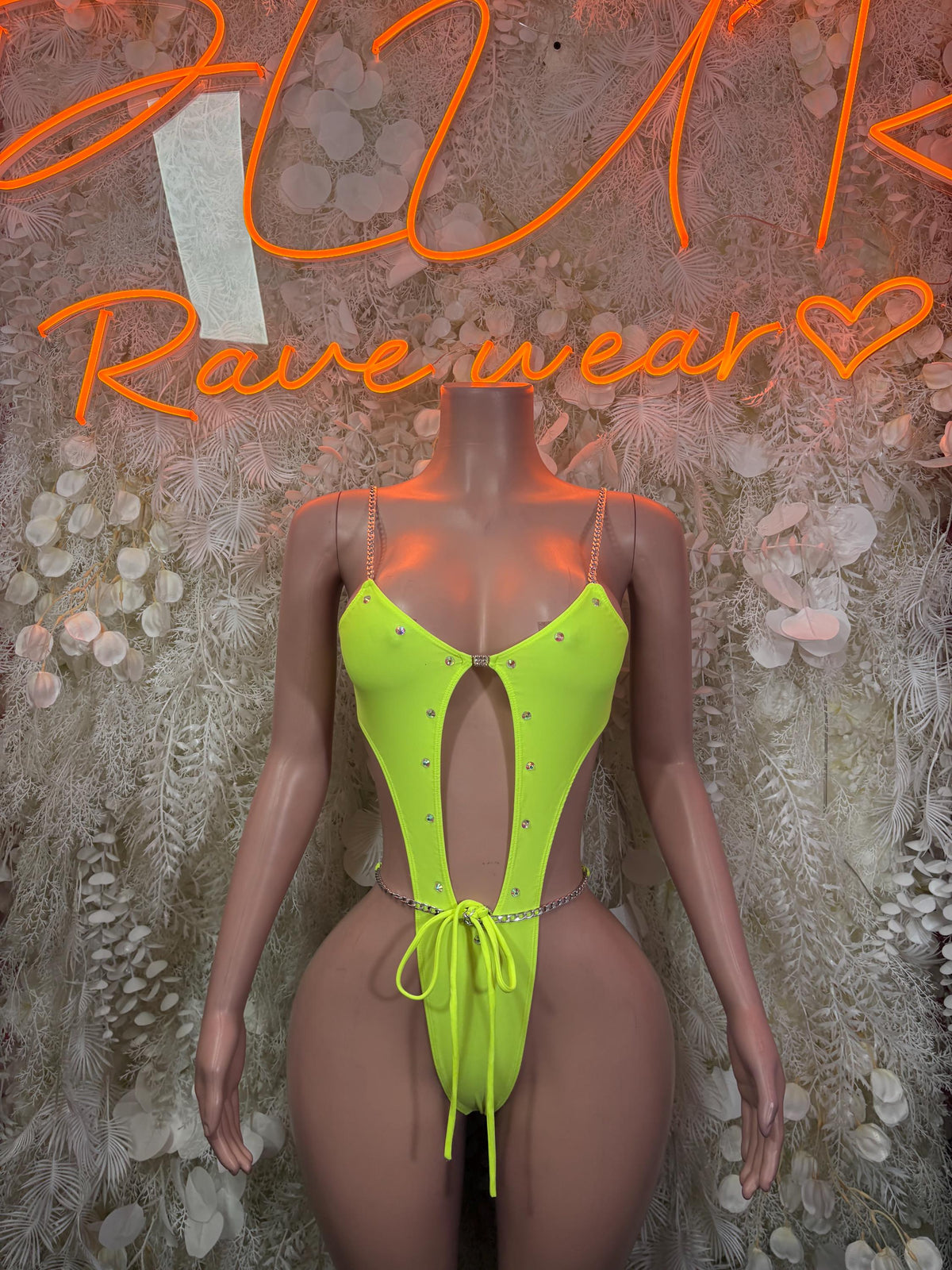 Rave Bodysuit One-Piece Bodysuit - Neon Green | Exotic Dancewear for Performers, Raves, & Festival Clothing