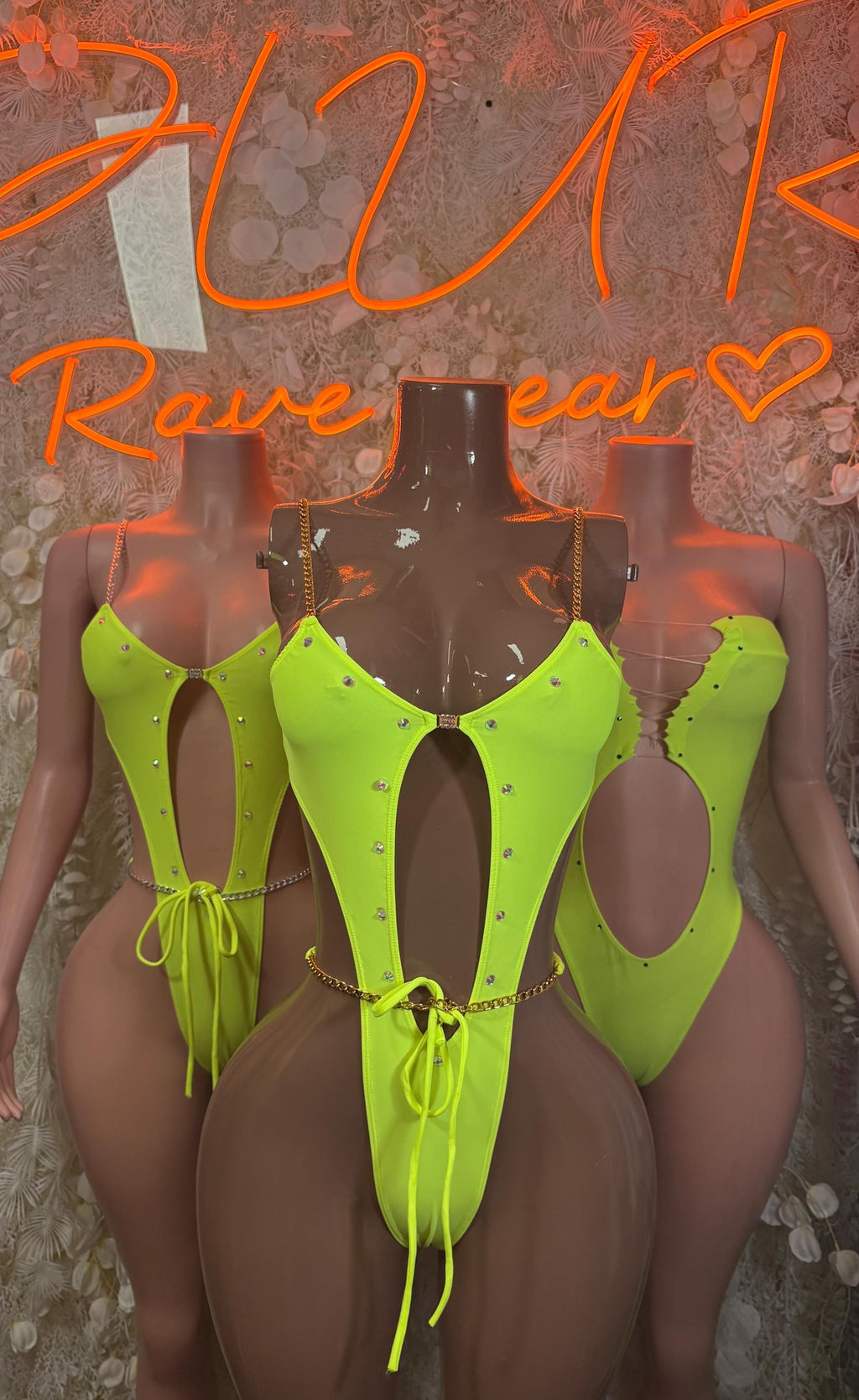 Rave Bodysuit One-Piece Bodysuit - Neon Green | Exotic Dancewear for Performers, Raves, & Festival Clothing - image 2