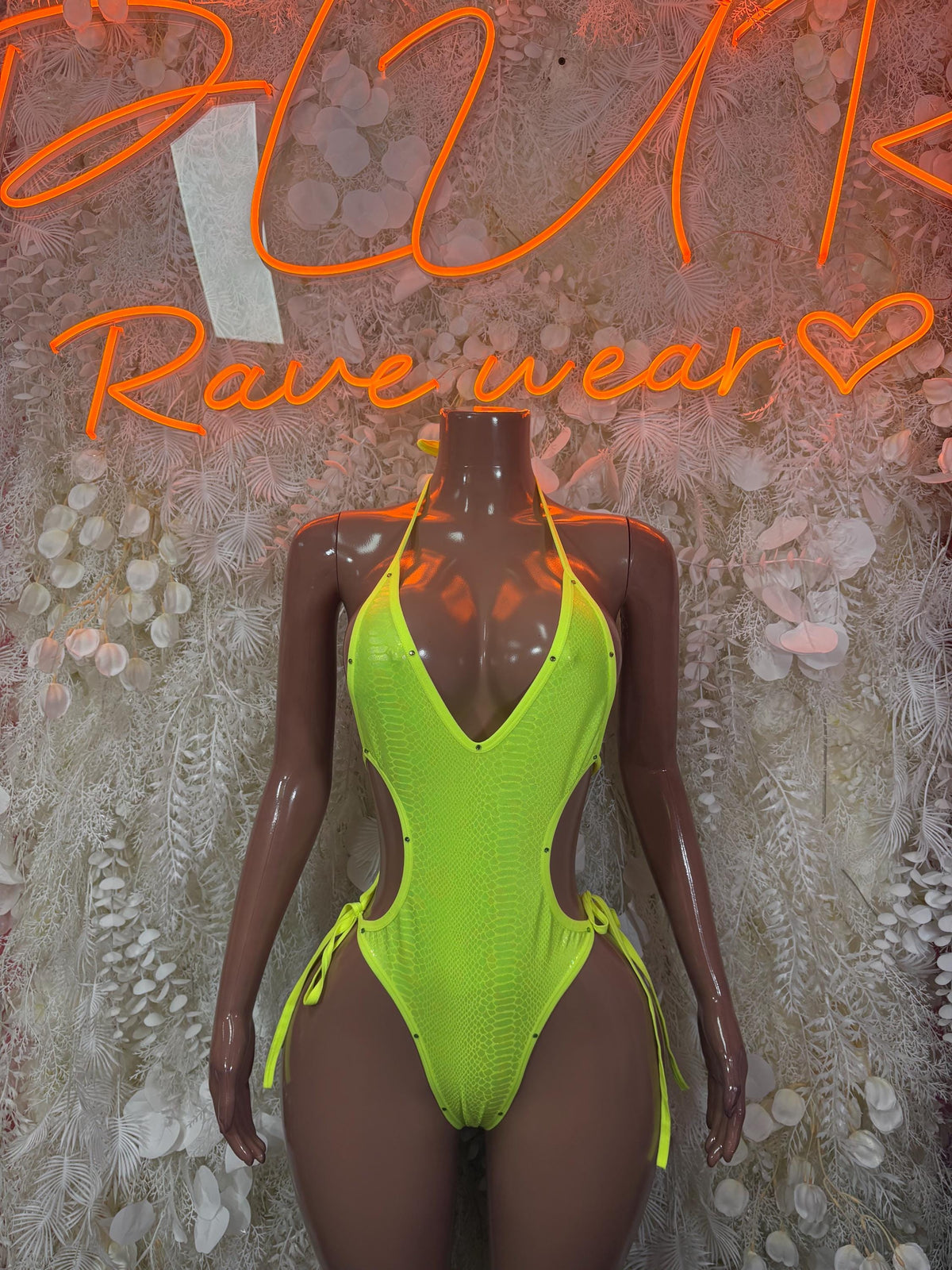Rave Bodysuit One-Piece Bodysuit - Neon Green | Exotic Dancewear for Performers, Raves, & Festival Clothing