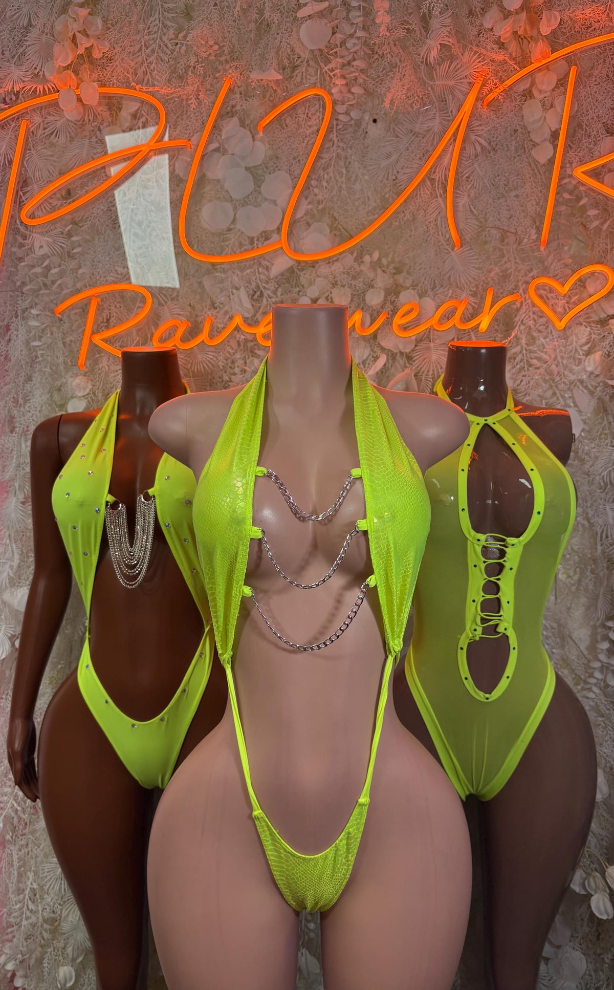 Festival Bodysuit One-Piece - Neon Green Slingshot Exotic Dancewear for Performers, Raves, & Festival Clothing - image 3