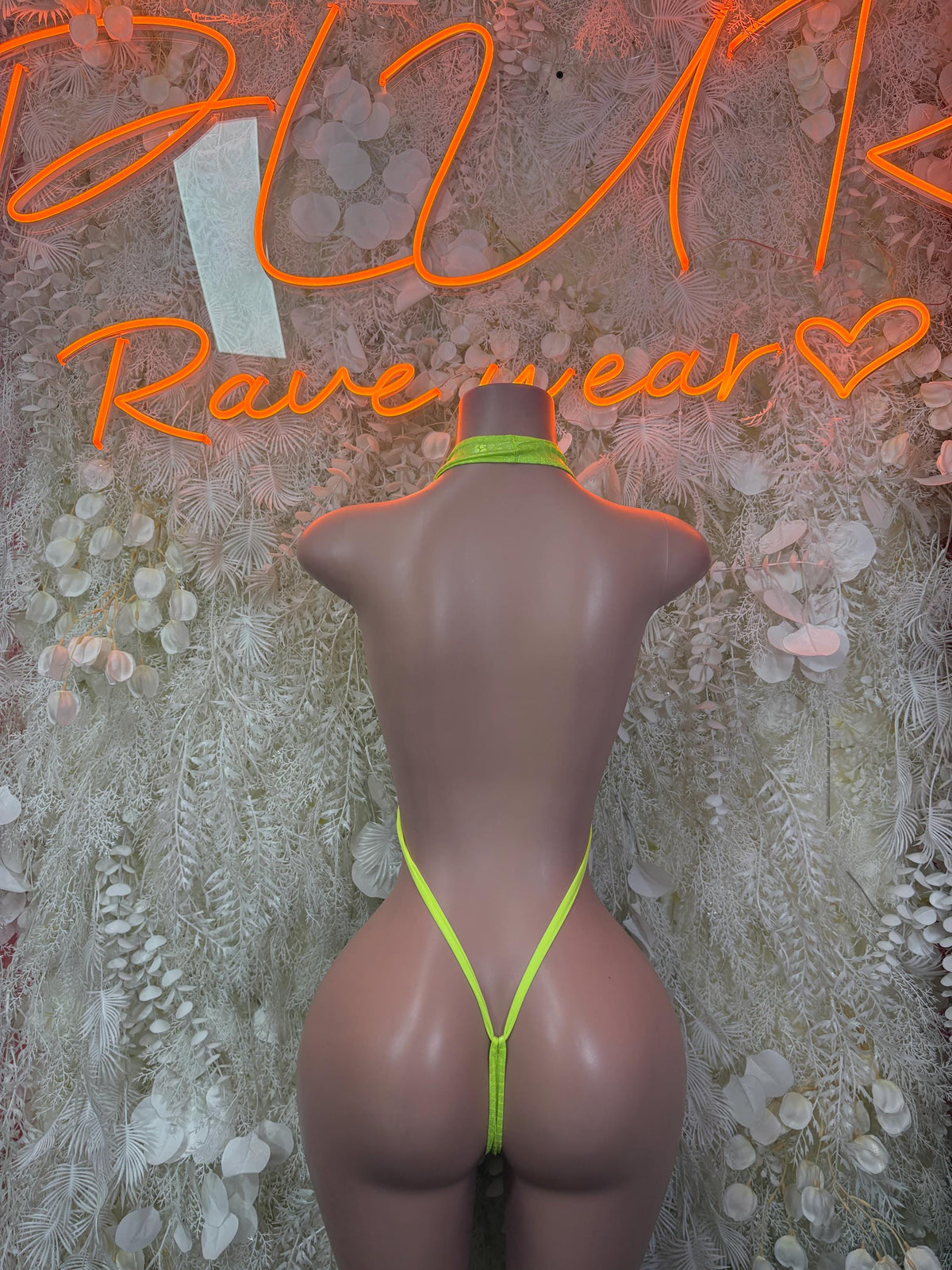 Festival Bodysuit One-Piece - Neon Green Slingshot Exotic Dancewear for Performers, Raves, & Festival Clothing - image 2