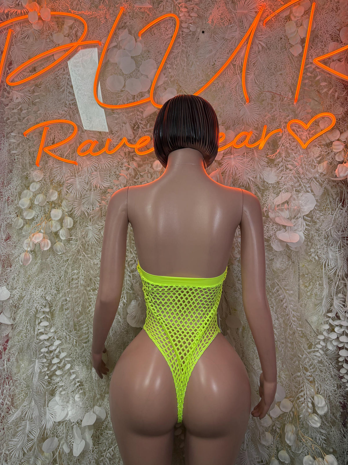 Bottlegirl Fishnet Bodysuit Neon Green Exotic Dancewear for Performers, Raves, & Festival Clothing - image 2