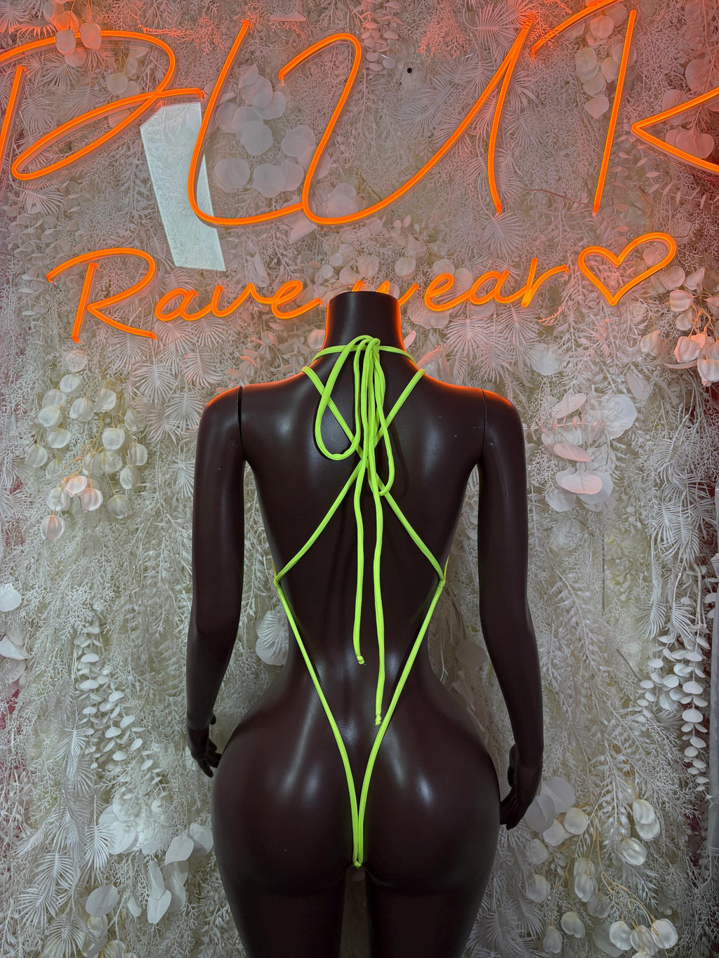 Bottlegirl Fishnet Bodysuit Neon Green Exotic Dancewear for Performers, Raves, & Festival Clothing - image 2