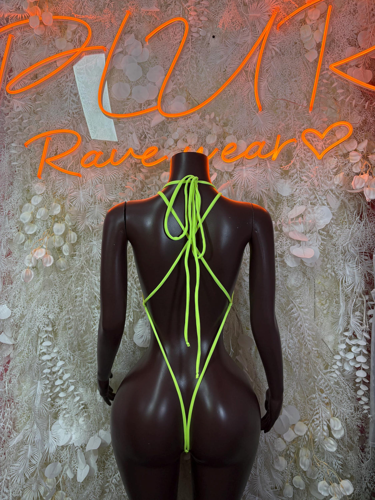 Bottlegirl Fishnet Bodysuit Neon Green Exotic Dancewear for Performers, Raves, & Festival Clothing - image 2