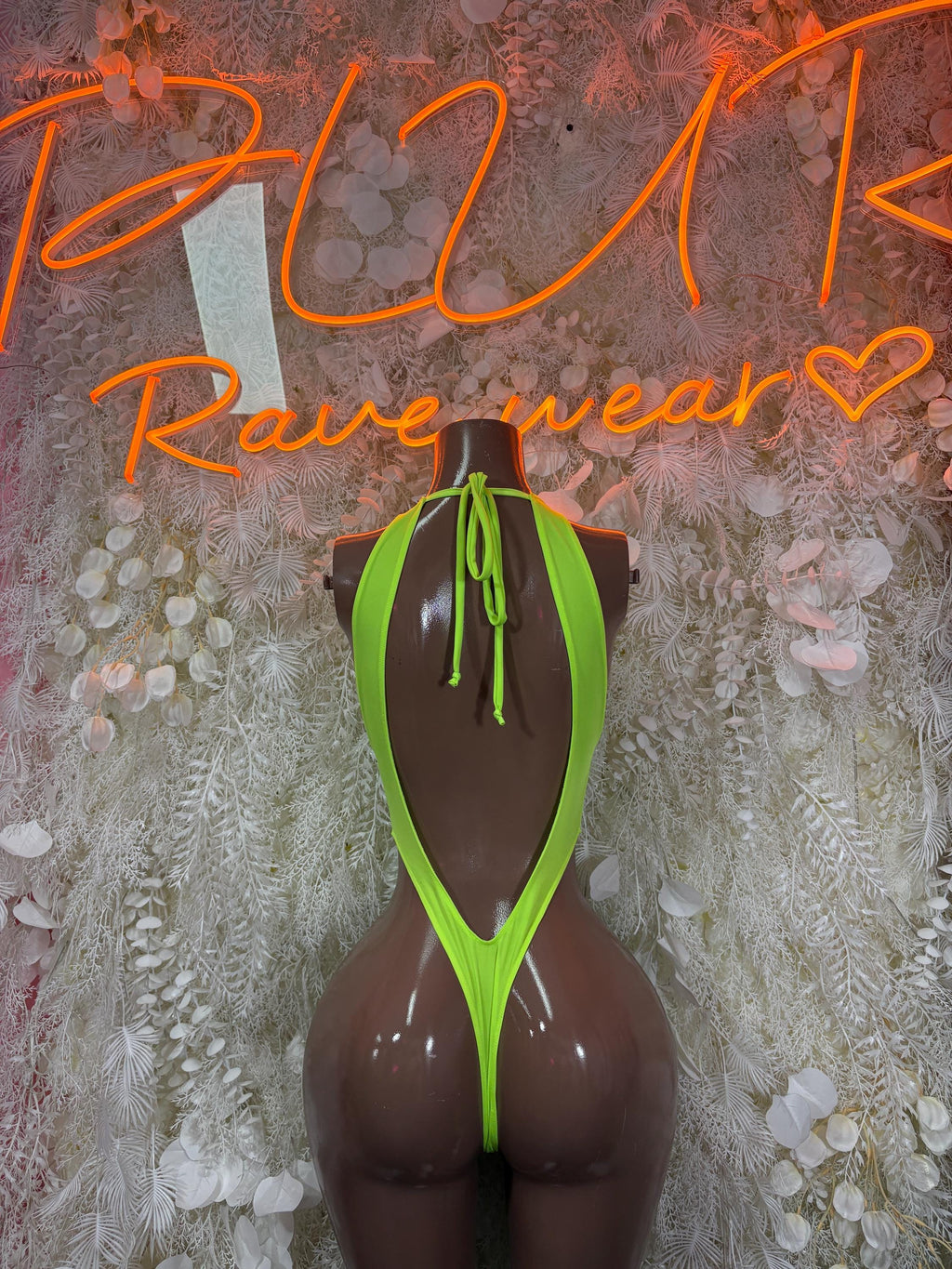 Neon Green Bodysuit Rave Festival Outfit, Exotic Dancewear, Pole Dance Costume Bodysuit for Performers - image 2