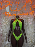 Neon Green Bodysuit Rave Festival Outfit, Exotic Dancewear, Pole Dance Costume Bodysuit for Performers