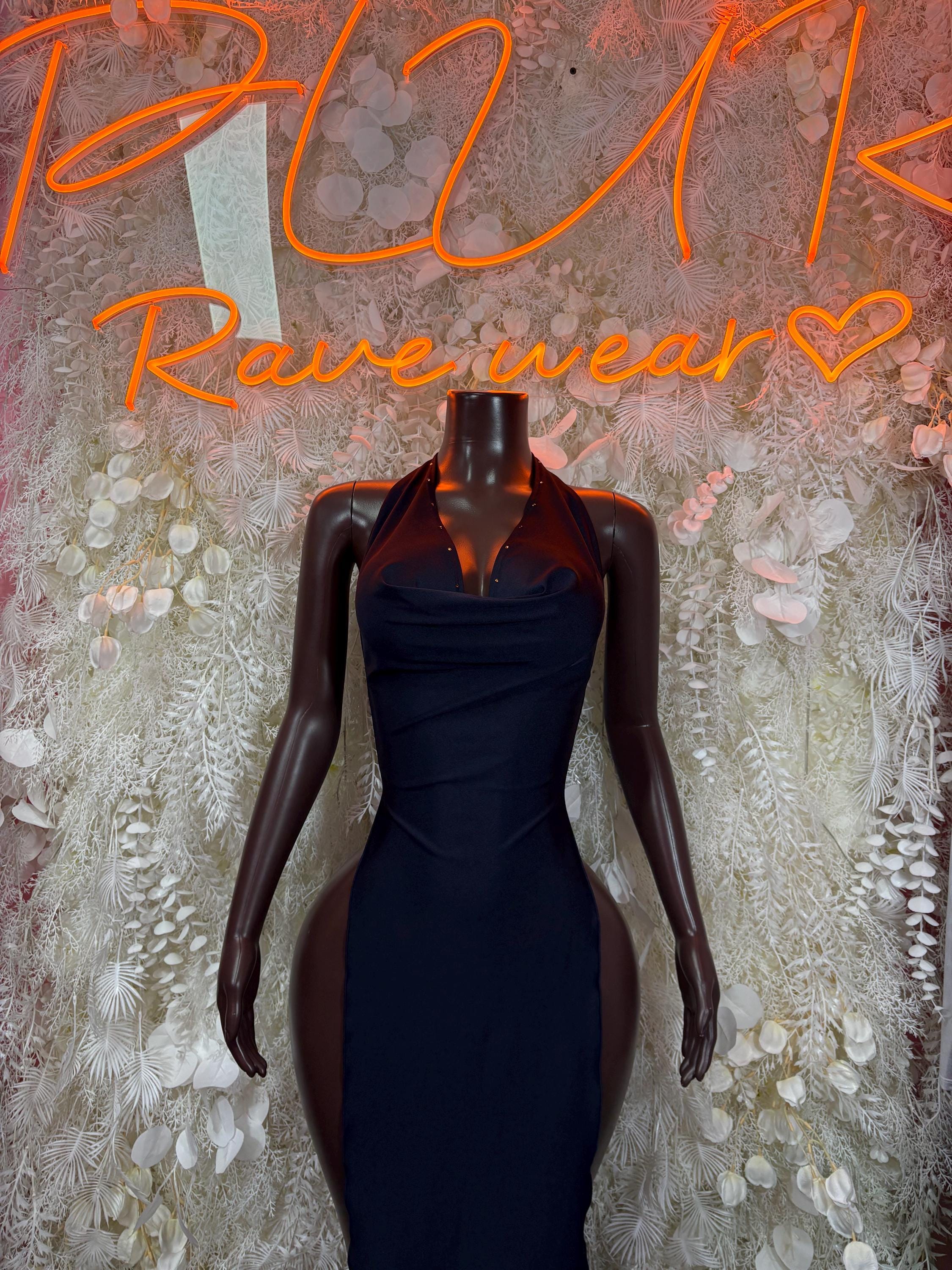 Black Gown - Exotic Dancewear Elegant, Date Night Dress, Formal Evening Gown