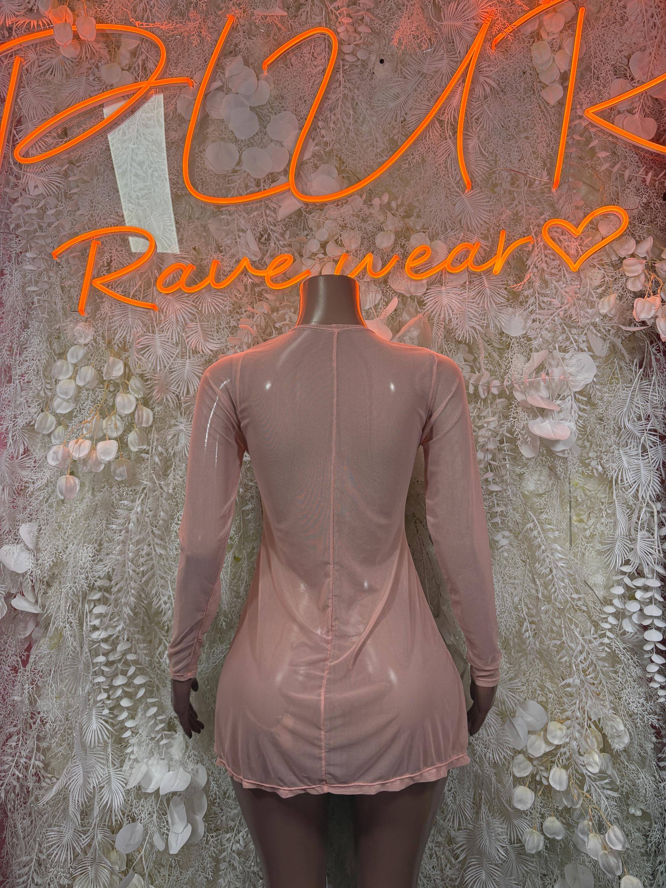 Women’s Nude Mesh Gown - Exotic Dancewear Elegant, Date Night Dress, Formal Evening Gown