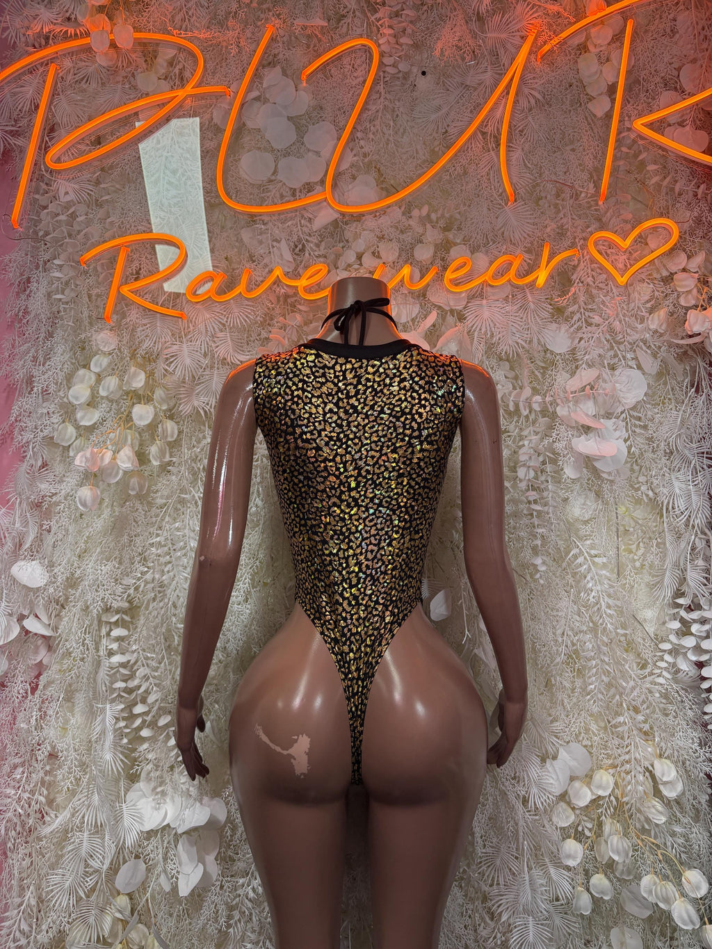 Bottlegirl Bodysuit Gold Cheetah - Bartender Outfit, Dancewear, One-Piece Ravewear, Clubwear, Festival Fashion - image 2