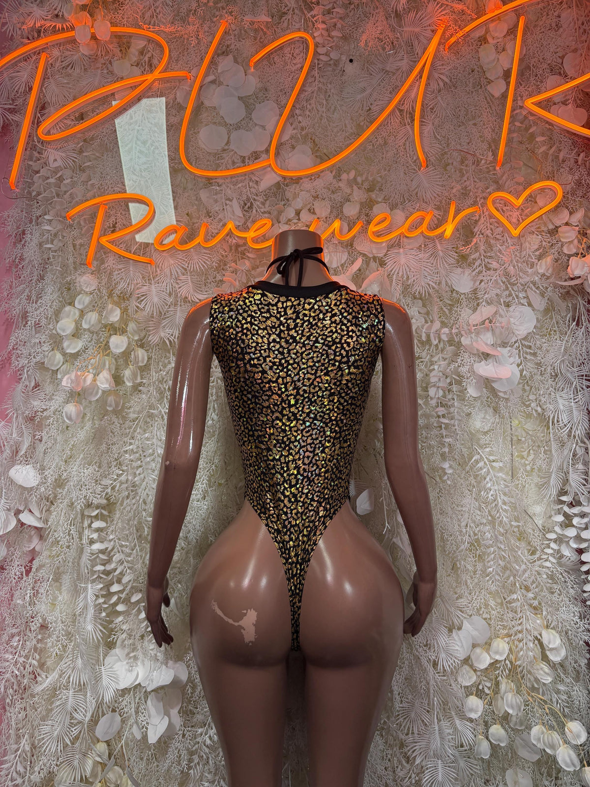 Bottlegirl Bodysuit Gold Cheetah - Bartender Outfit, Dancewear, One-Piece Ravewear, Clubwear, Festival Fashion - image 2
