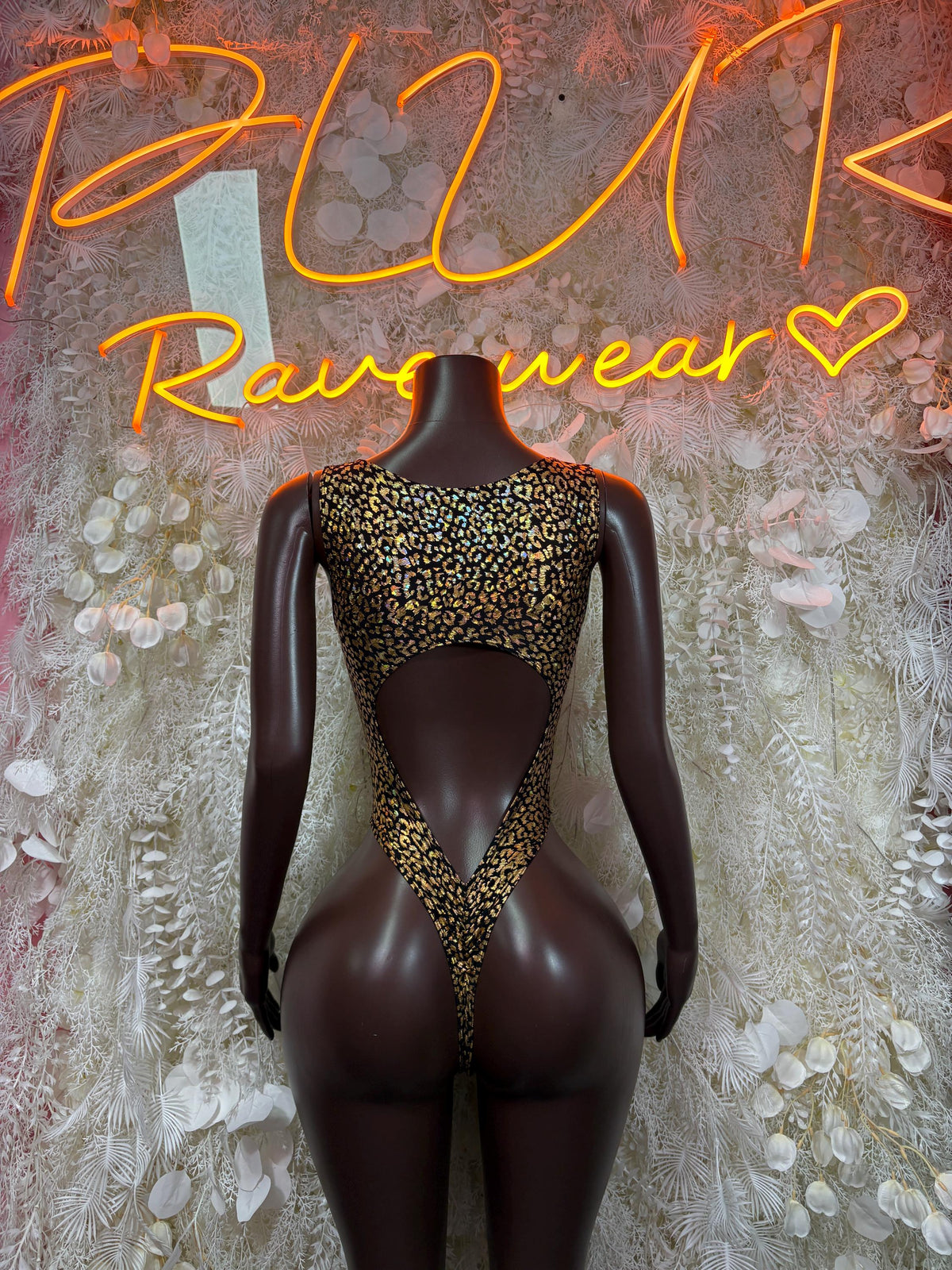 Bottlegirl Bodysuit Gold Cheetah - Bartender Outfit, Dancewear, One-Piece Ravewear, Clubwear, Festival Fashion - image 2