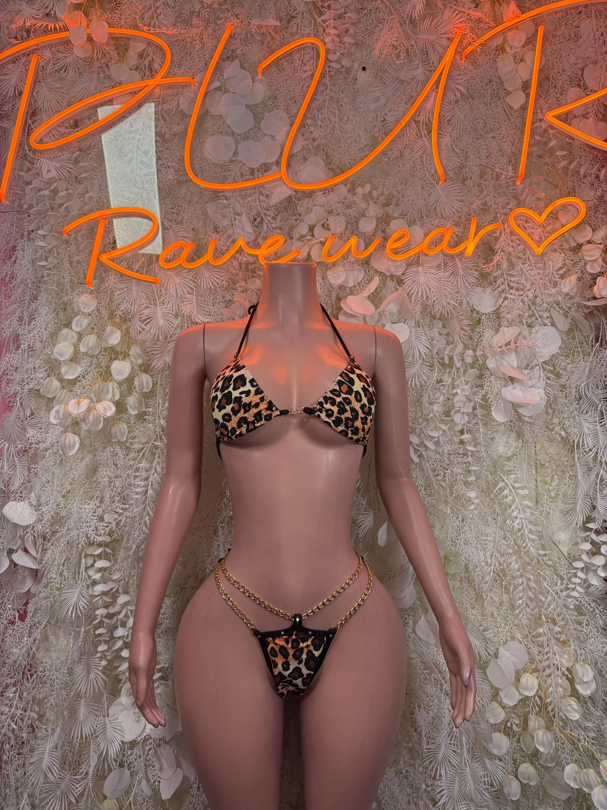 Cow Print Exotic Dancewear - Two Piece Bodysuit Festival Outfit, EDM Dancewear, Party Clubwear