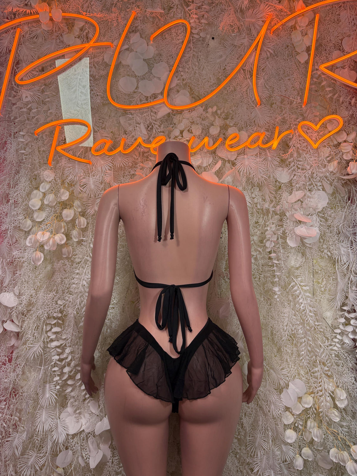 Exotic Dancewear - Two Piece Black Bodysuit Festival Outfit, EDM Dancewear, Party Clubwear - image 2