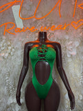 St Patrick’s Day Green Bottlegirl Bodysuit, Festival Rave Outfit