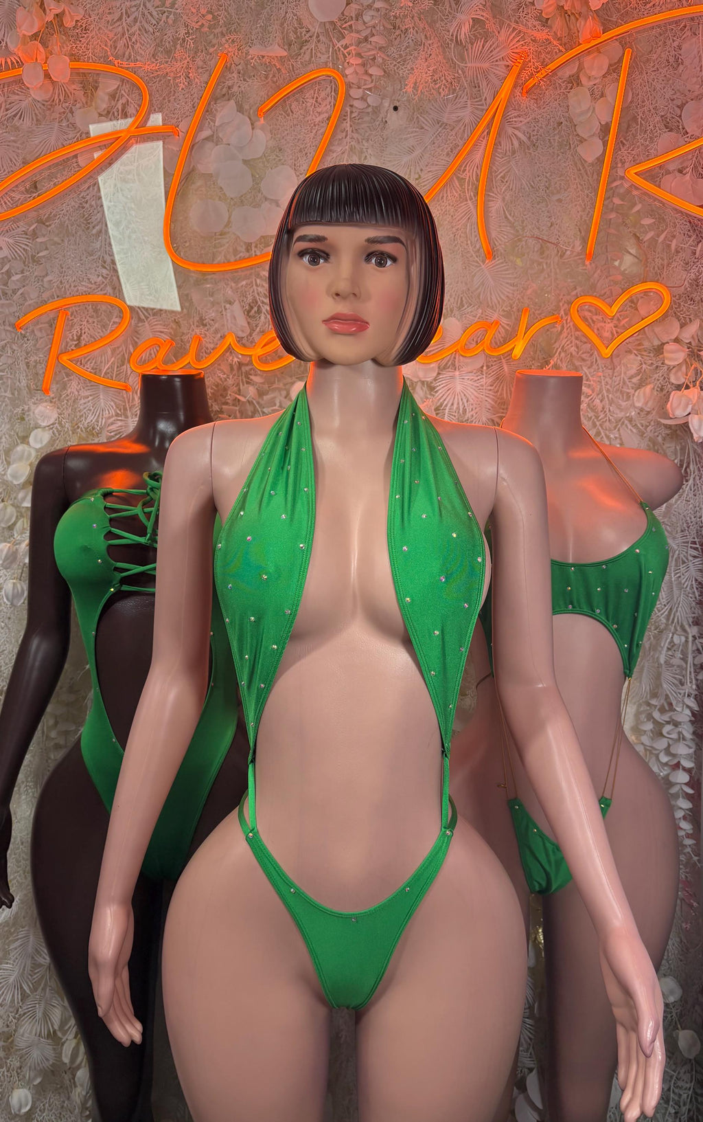 St Patrick’s Day Green Bottlegirl Bodysuit, Festival Rave Outfit - image 3