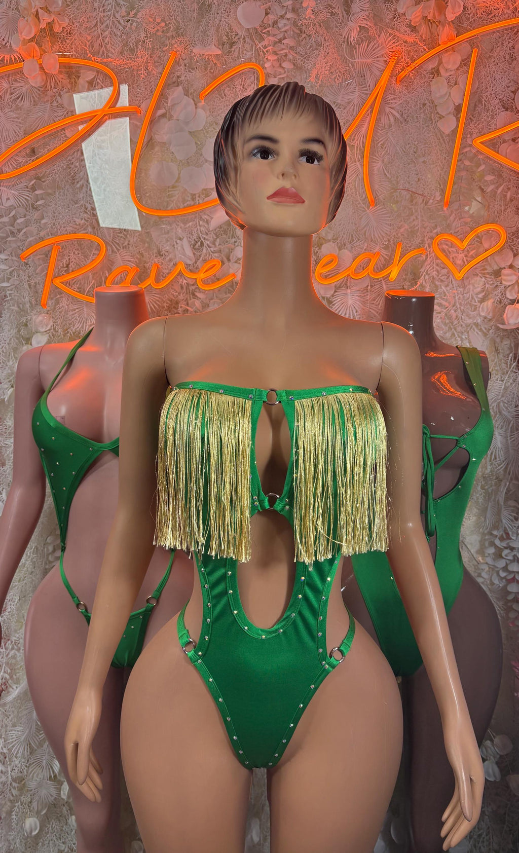 St Patrick’s Day Green Bottlegirl Bodysuit, Festival Rave Outfit - image 3