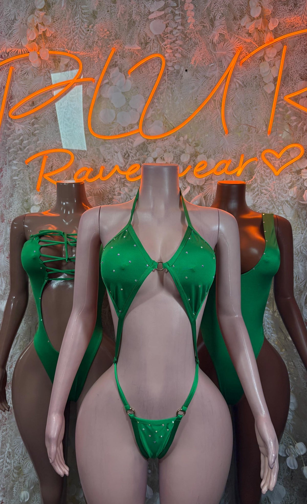 St Patrick’s Day Green Bottlegirl Bodysuit, Festival Rave Outfit - image 3