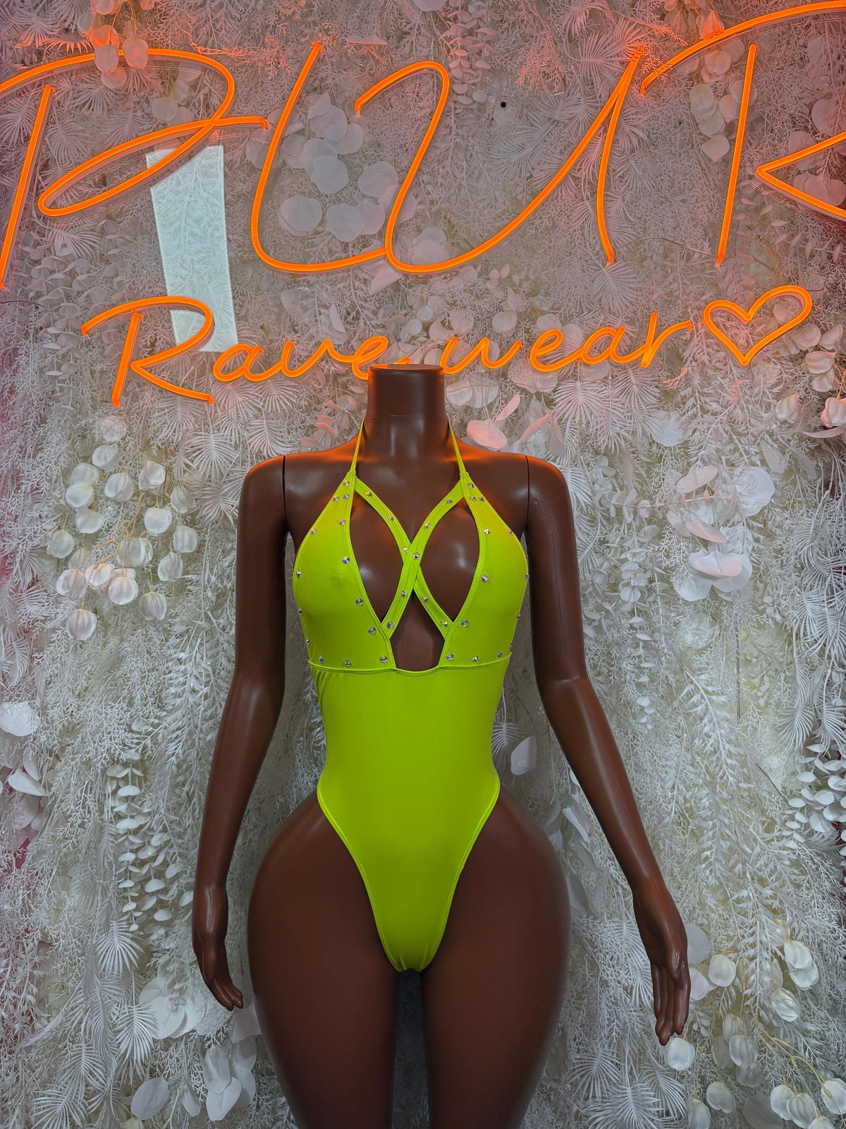 Rave Clothing Green Bodysuit - Exotic Dancewear for Performers, Raves, & Festival Clothing