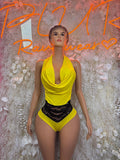 Rave Clothing Yellow Bodysuit - Exotic Dancewear for Performers, Raves, & Festival Clothing