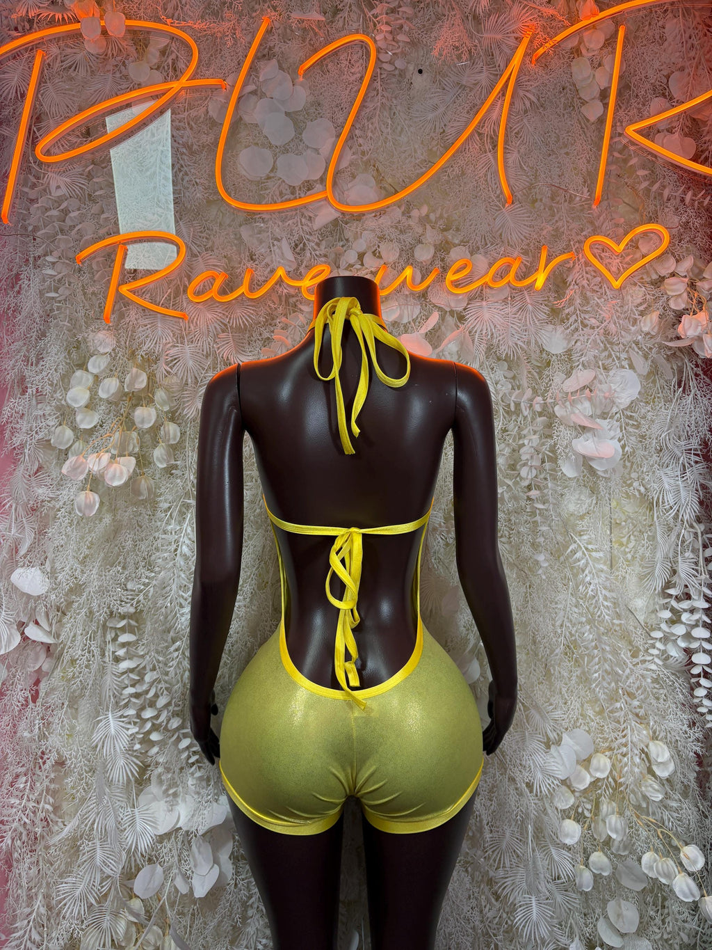 Rave Clothing Yellow Metallic Bodysuit - Exotic Dancewear for Performers, Raves, & Festival Clothing - image 2