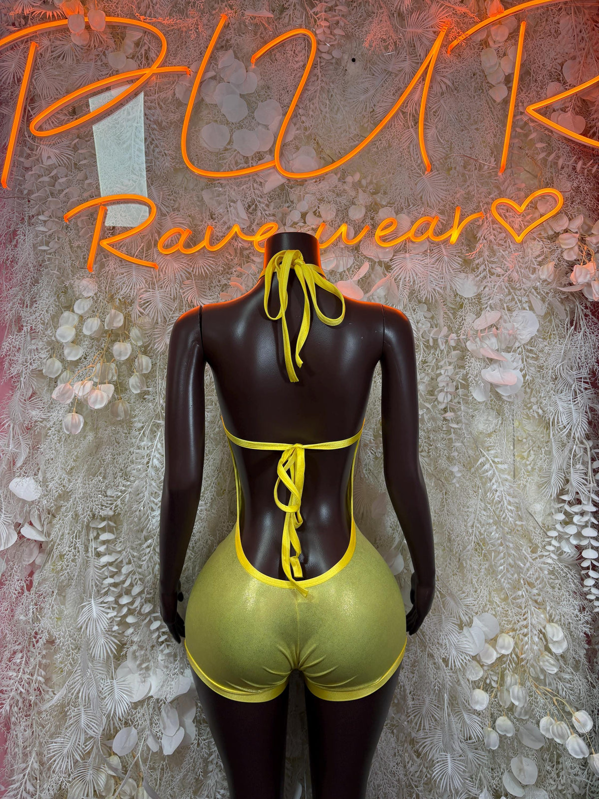 Rave Clothing Yellow Metallic Bodysuit - Exotic Dancewear for Performers, Raves, & Festival Clothing - image 2