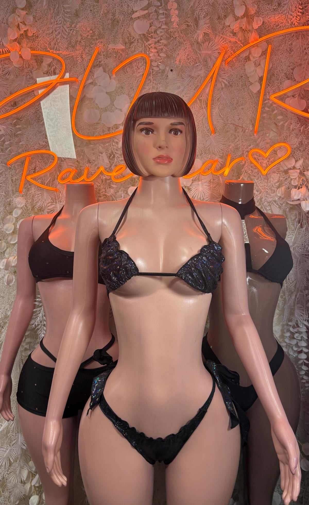 Festival Bikini Set Black Exotic Dancewear Ravewear Clubwear - image 3