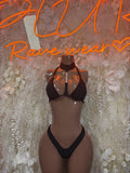 Festival Bikini Set Black Exotic Dancewear Ravewear Clubwear