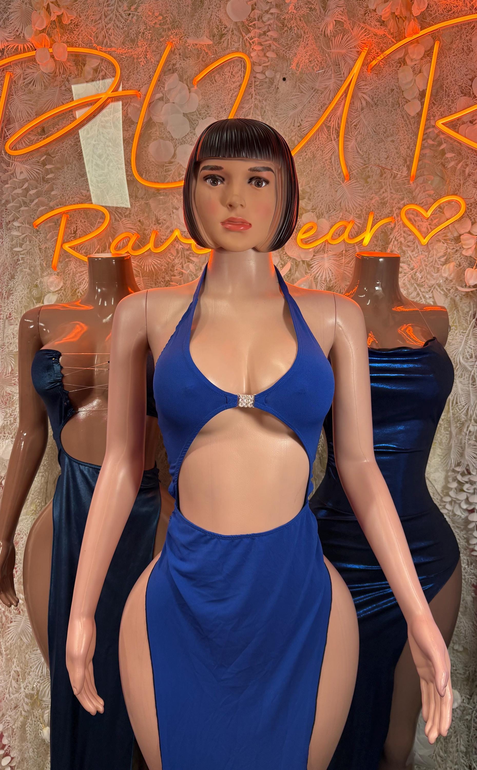 Royal Blue Dancewear Gown - Elegant, Date Night Dress, Formal Evening Maxi Club Dress