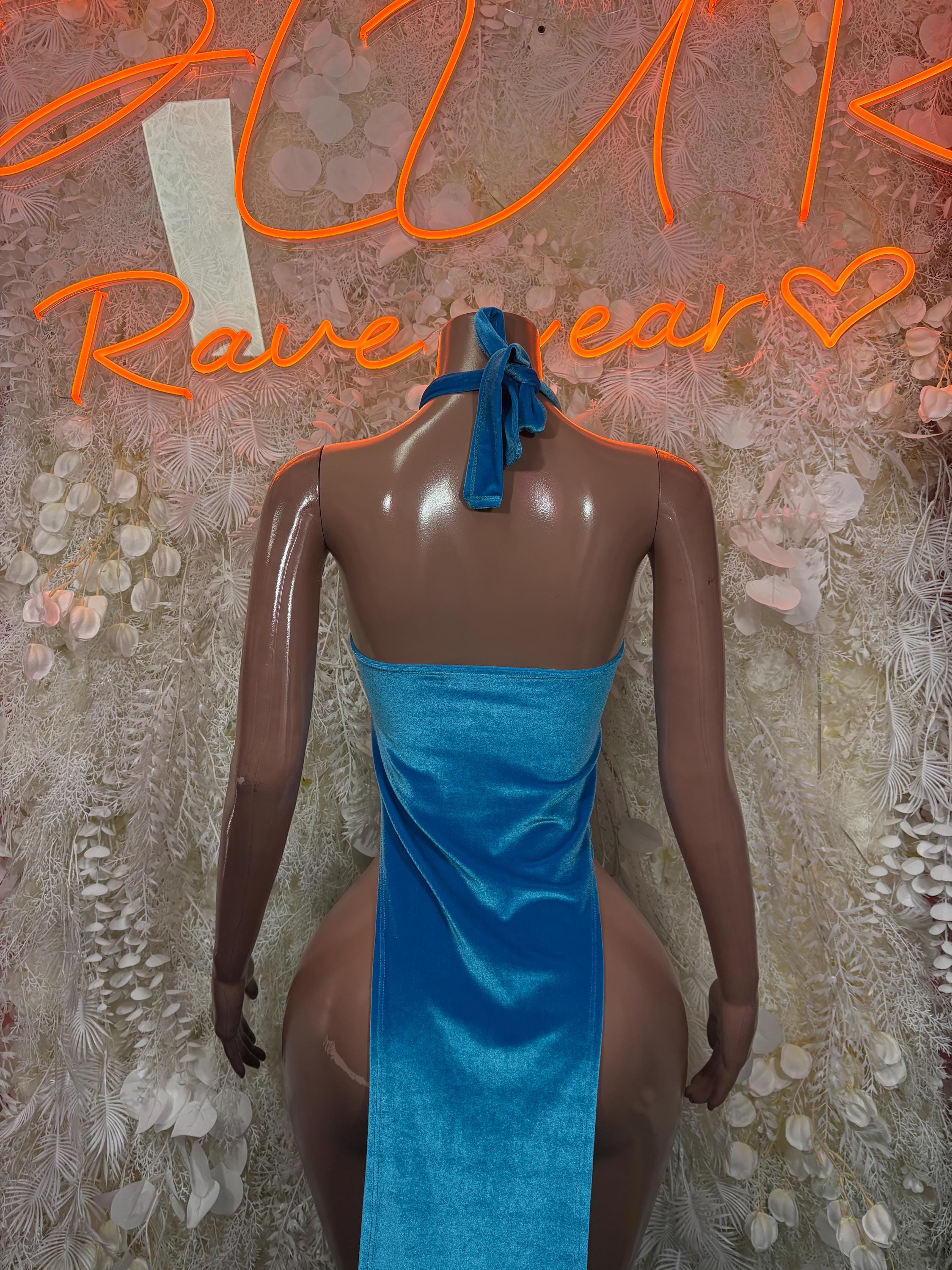 Velvet Teal Dancewear Gown - Elegant, Date Night Dress, Formal Evening Maxi Clubwear Dress