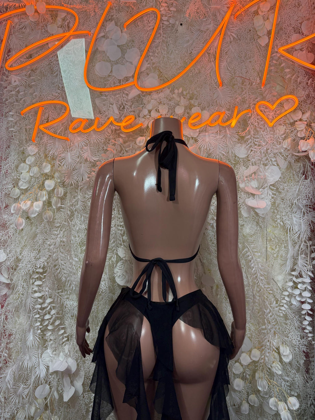 Black Two Piece Set Festival Outfit Dancewear Clubwear - image 2