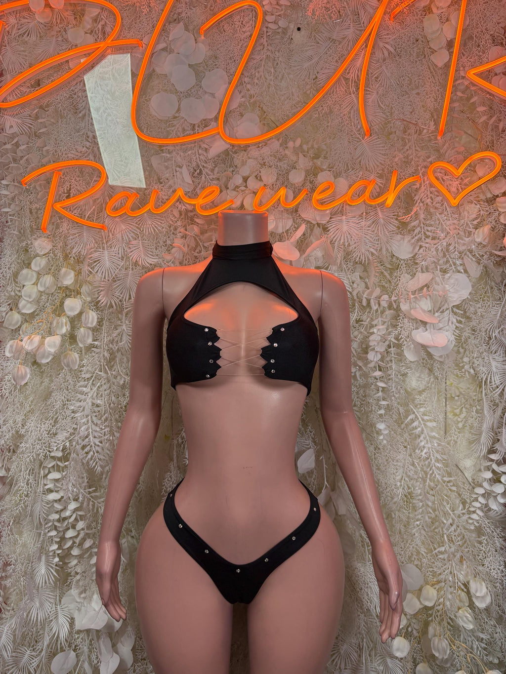 Black Two Piece Set Festival Outfit Dancewear Clubwear