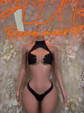 Black Two Piece Set Festival Outfit Dancewear Clubwear