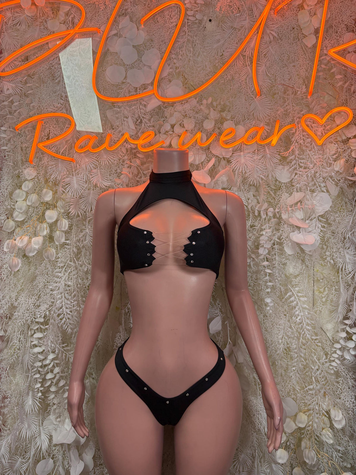 Black Two Piece Set Festival Outfit Dancewear Clubwear