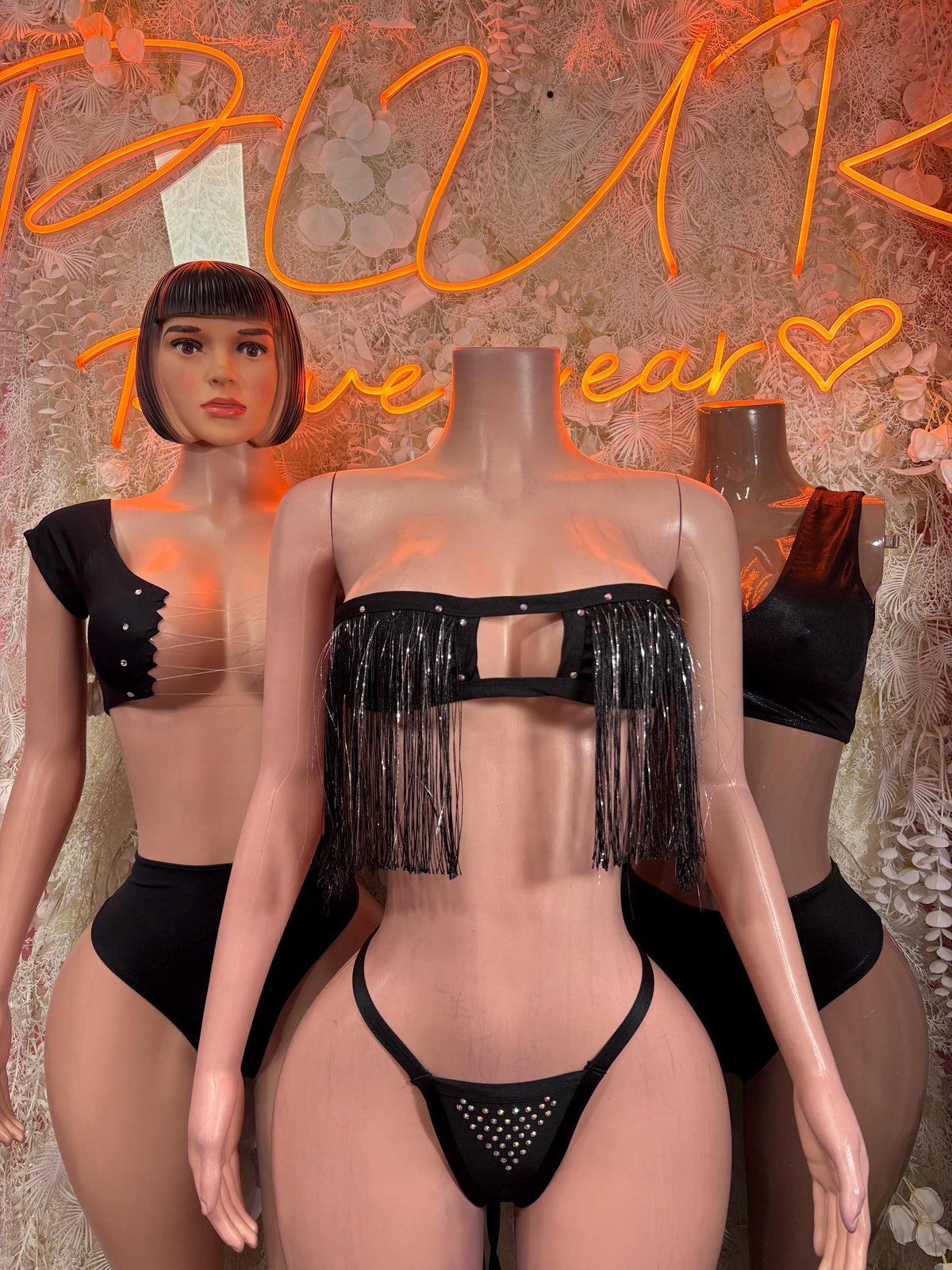 Festival Black Two Piece Set Rave Outfit Dancewear Clubwear - image 3