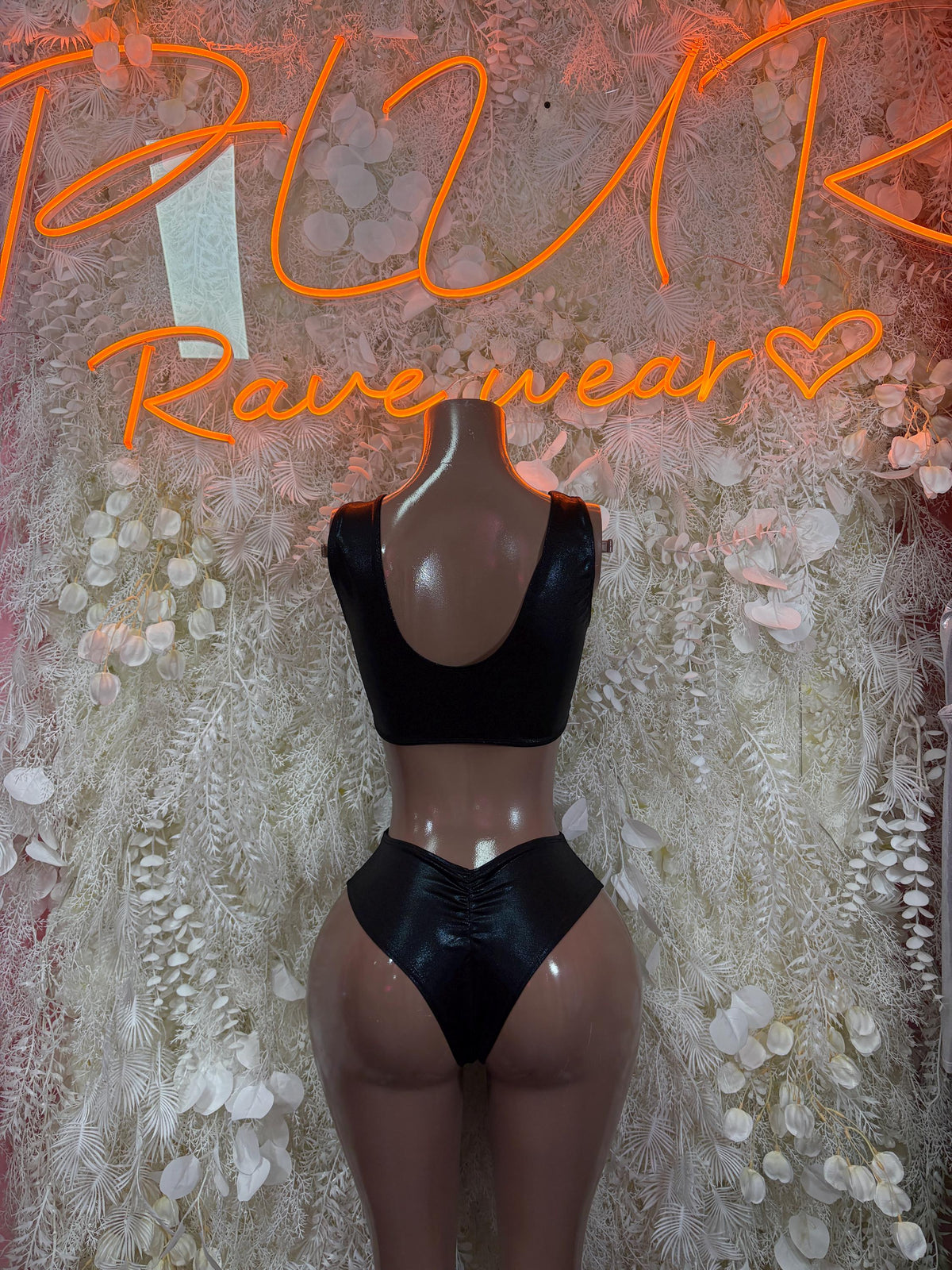 Festival Black Two Piece Set Rave Outfit Dancewear Clubwear - image 2