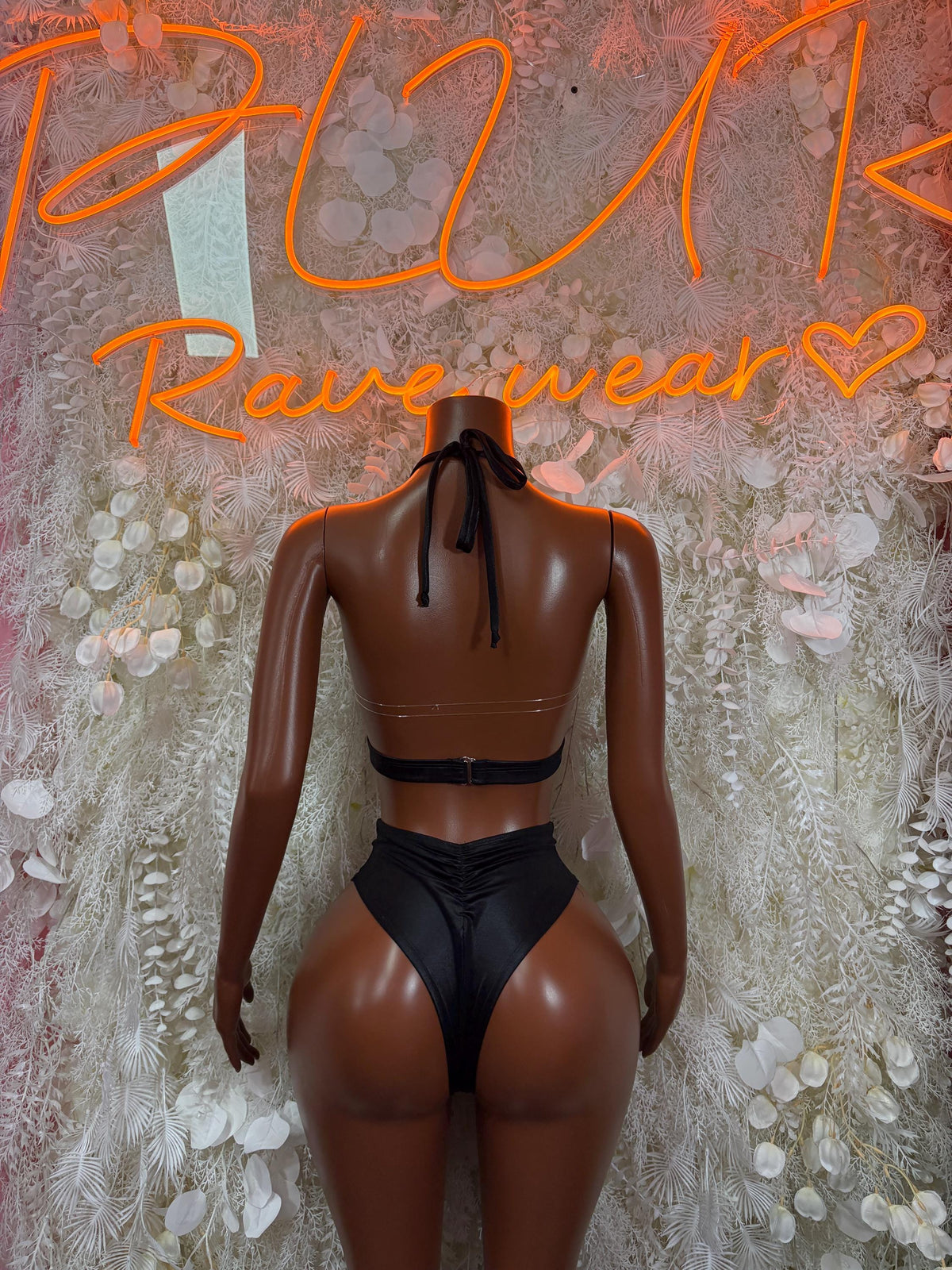 Rave Outfit Black Two Piece Set Festival Outfit Exotic Dancewear Clubwear - image 2