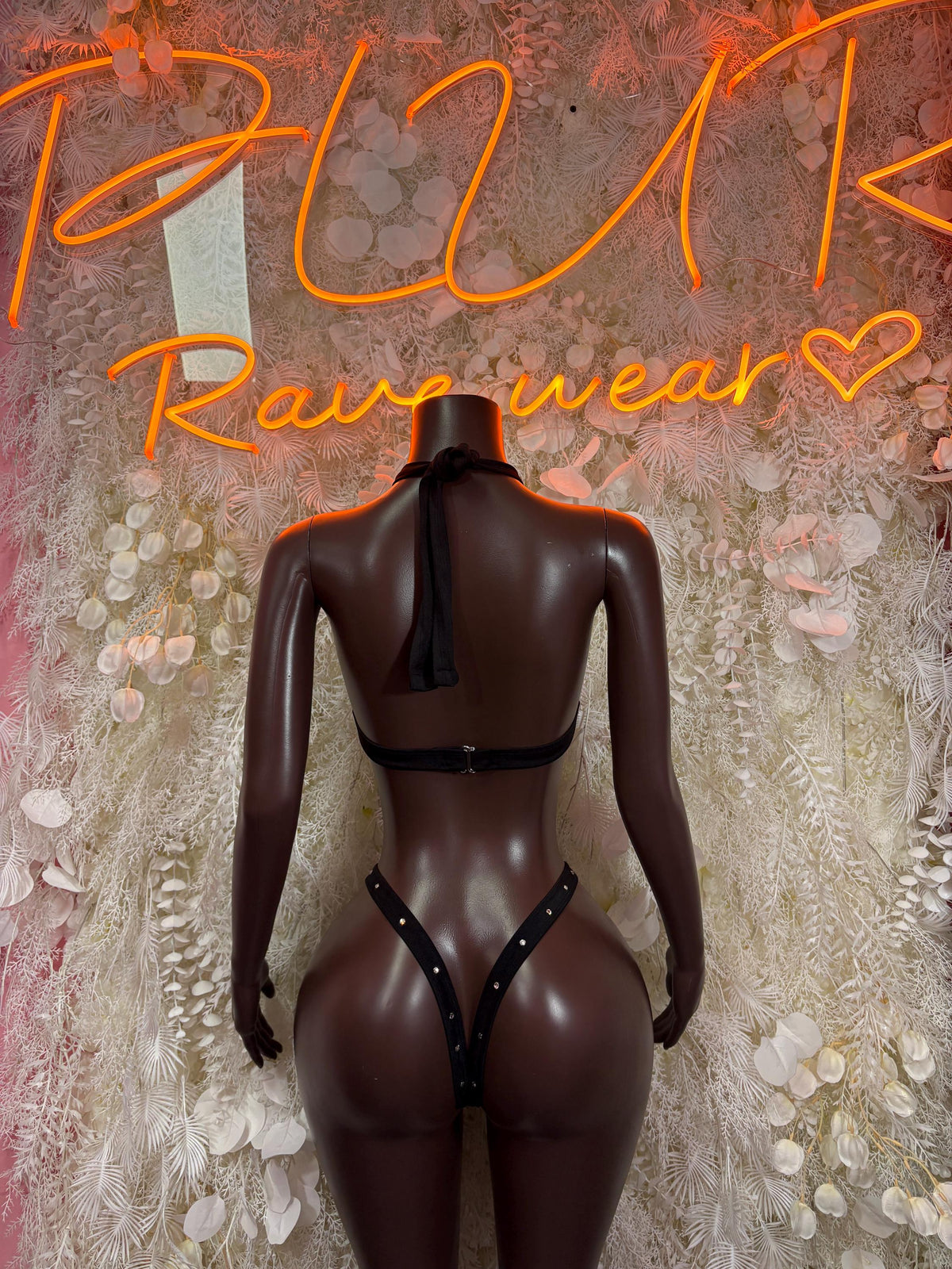 Rave Outfit Black Two Piece Set Festival Outfit Exotic Dancewear Clubwear - image 2