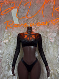 Rave Outfits Black Two Piece Set Festival Rave Outfit Clubwear Dancewear