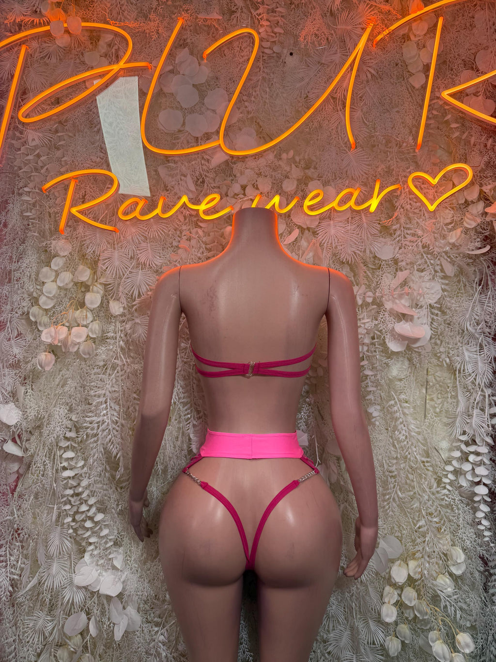 Festival Clothing Pink Two Piece Rave Outfit, Clubwear, Performance Costume,  Party Clubwear