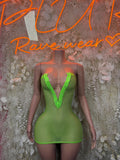 Fishnet Dress Neon - Mini  Club Rave Outfit Exotic Dancewear,  Party Bodysuit Dress