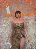 Exotic Dancewear Gown Leopard Print - Elegant, Date Night Dress, Formal Evening Maxi Clubwear Dress