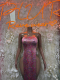 Exotic Dancewear Gown Bandanna Print- Elegant, Date Night Dress, Formal Evening Maxi Clubwear Dress